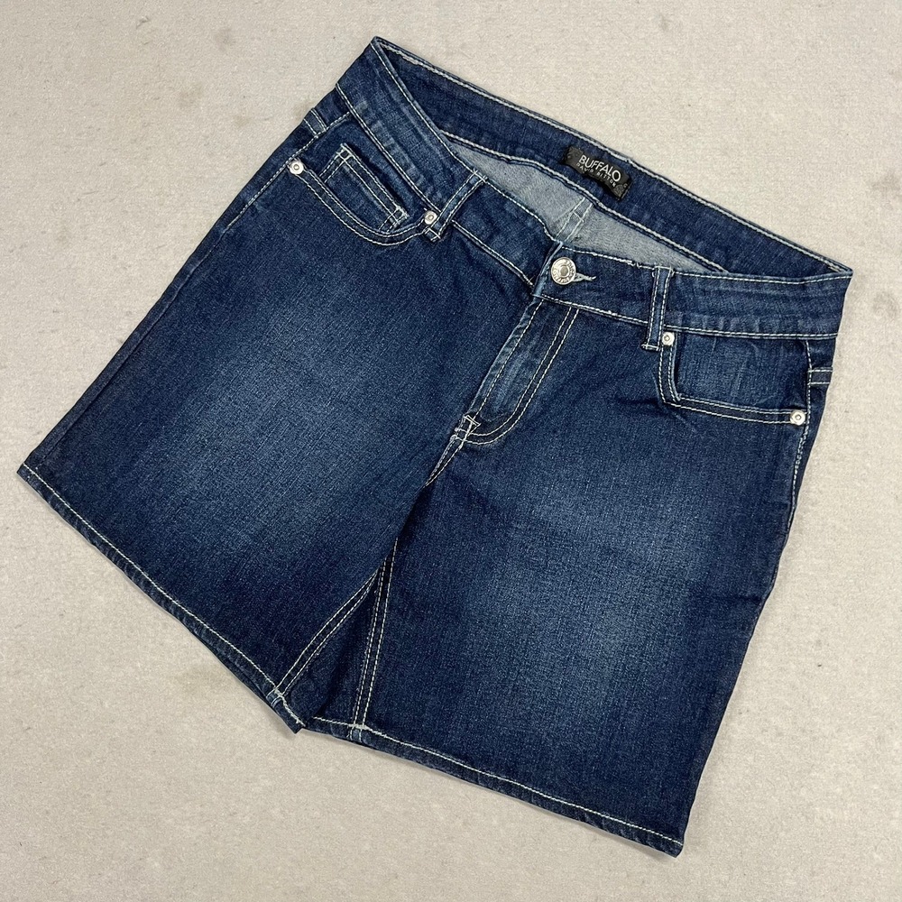 Buffalo David Bitton Women's Denim Jean Shorts Pete Zip Fly Mid Rise Sz‎ 29